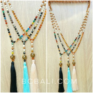 ceramic glass beads colorful necklace tassels free shipping 40 pieces